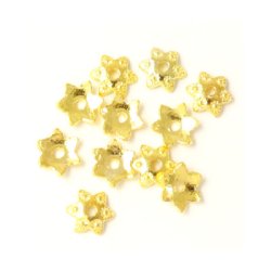 Perlenschale, goldfarbens Metall, Blume, 9x1 mm, 20 Stk