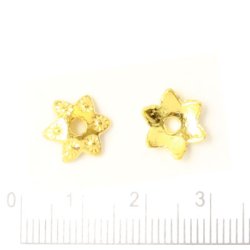 Perlenschale, goldfarbens Metall, Blume, 9x1 mm, 20 Stk