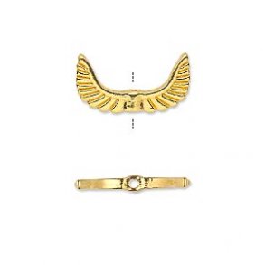 Goldfarbene Metall-Perlen, Flügeln, 19x10 mm, 10 Stk