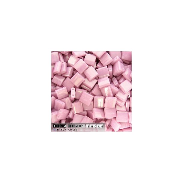 Tila-Perlen, 2-Loch-Perle, antik rosa, glnzend, 5x5x2 mm, 10 g, 110 Stk.