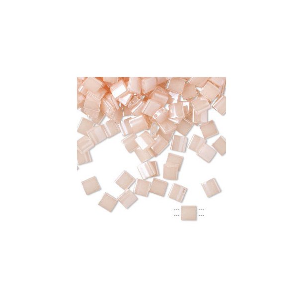 Miyuki Tila, two-hole-bead, opaque ceylon pale pink, 5x5x2mm, 10g, 120pcs