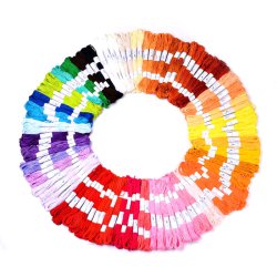 Stickgarn, Baumwolle, 100 verschiedene Farben, 8 Meter, gro&szlig;e Sammelpackung.