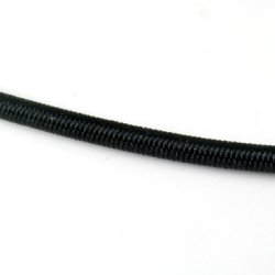 Elastic cord, cotton, black, round , 1mm, 2m.