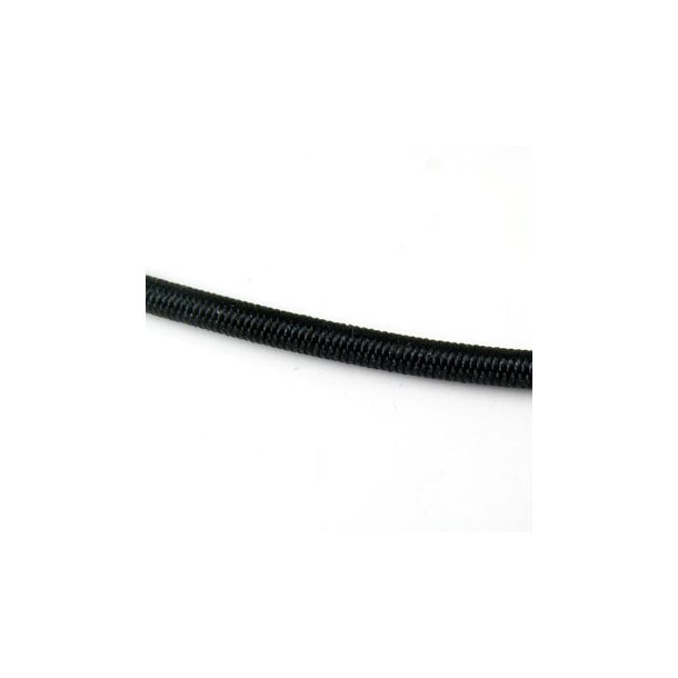 Stoffgummiband, schwarz, rund , 4 mm, 1 m