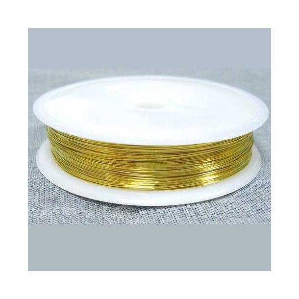 Gilded copper wire on flat spool, thin, 0.2mm, 35 metres