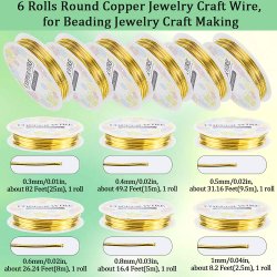 Wickeldraht-satz, vergoldet Kupferdraht, 6 Spulen mit den Gr��en 0,3�1 mm