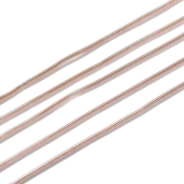 French wire, ferskenfarvet / lys rose, kobber spiral, tr�dtykkelse 0,2 mm, diameter 1 mm, ca. 350 cm