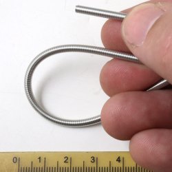 French wire, s�lvfarvet, spiral, kraftig tr�dtykkelse 1 mm, diameter 2,9 mm, 18 cm