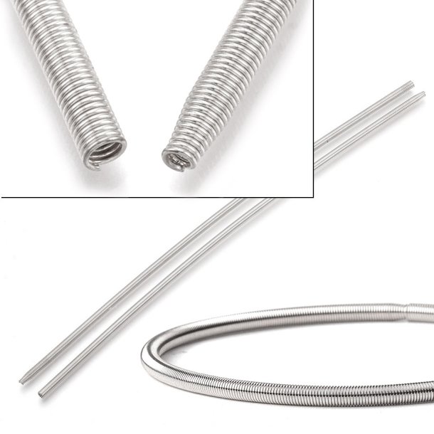 Kopi af French wire, gilded metal spiral, wire thickness 0.5 mm, diameter 3 mm, 18 cm, 1pc