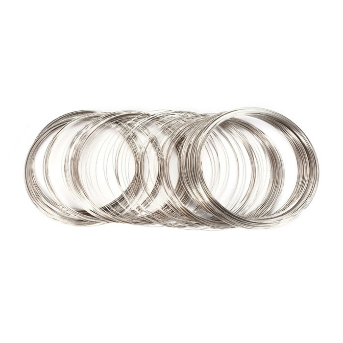 Memory-Draht, Stahl, Runddraht, für kleinere Halsketten, Durchmesser 115 mm, Draht 0,6 mm