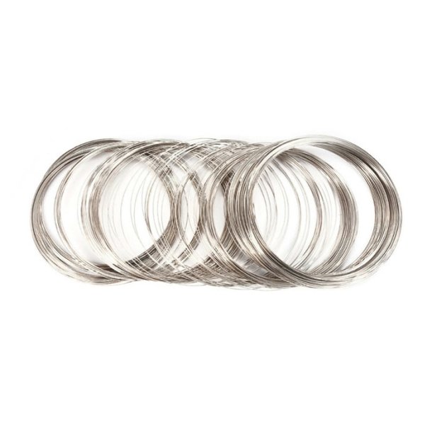 Memory wire, steel, round wire, for smaller necklaces, diameter 115 mm, wire 0.6 mm, 12 loops