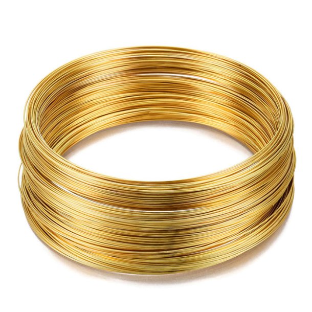 Memory wire, goldplated steel, round wire, for necklaces, diameter 115 mm, wire 0,6 mm, 12 loops