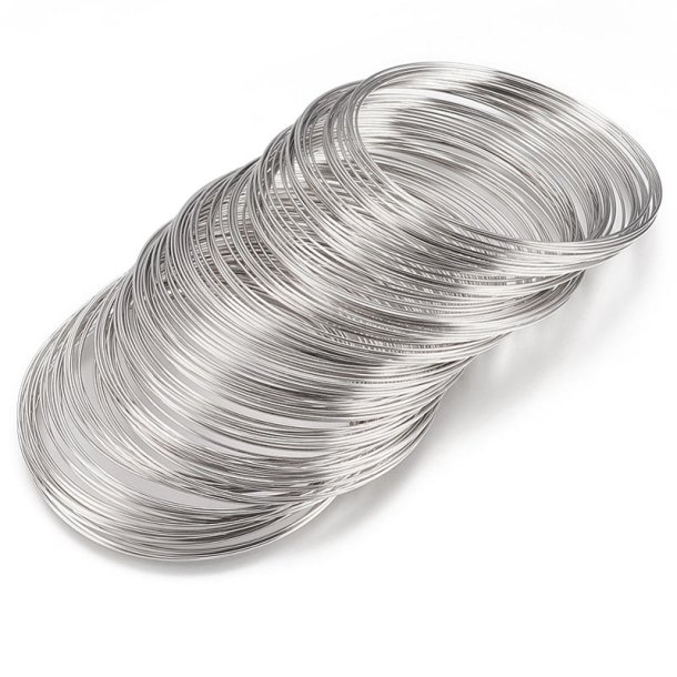 Memorydraht, runder Draht, fr Armbnder, Edelstahl, 60 mm, Draht 0,6 mm, 50 Loops