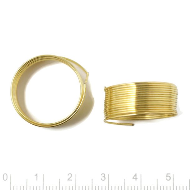 Memorywire, gilded steel, 20mm diameter for rings, wire thickness 0,6 mm. 12 loops.
