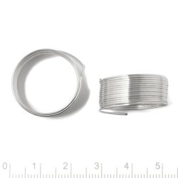 Memorydraht f&uuml;r Ringe, Edelstahl, Durchmesser 20 mm, runde Draht 0,60 mm,12 Loops