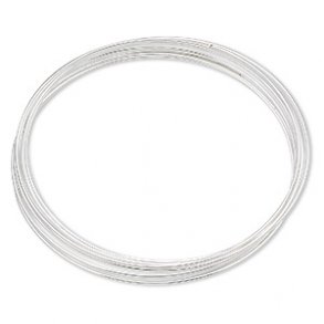 Memorydraht fr Armbnder, versilberter Edelstahl, 50 mm, Kindergre, Draht 0,50-0,60 mm, 60 Loops