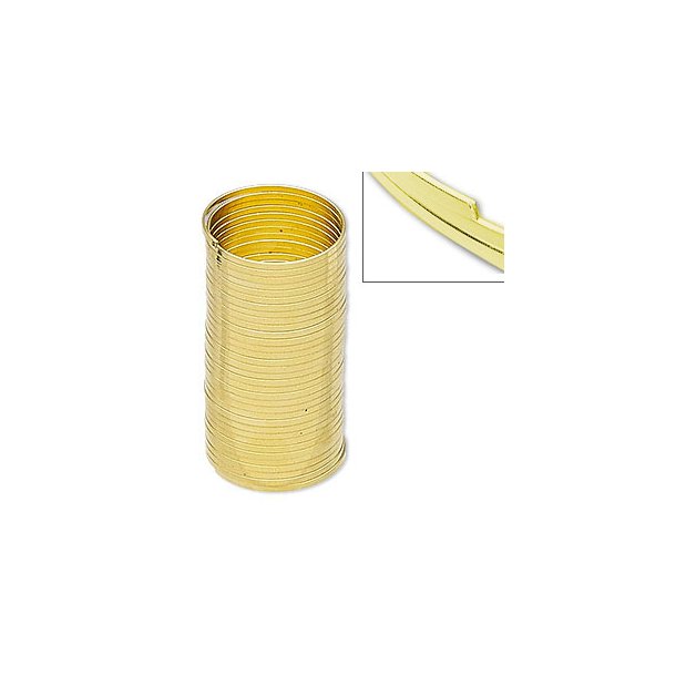Memory Wire, vergoldeter Stahl, flach, 18 mm, fr Fingerringe, Draht 1,2x0,6 mm,10 Loops