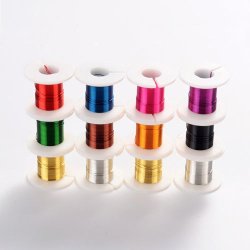 Kupferdraht, 12 verschiedene Farben, auf kleinen Spulen, 0,3 mm, 1 Stk