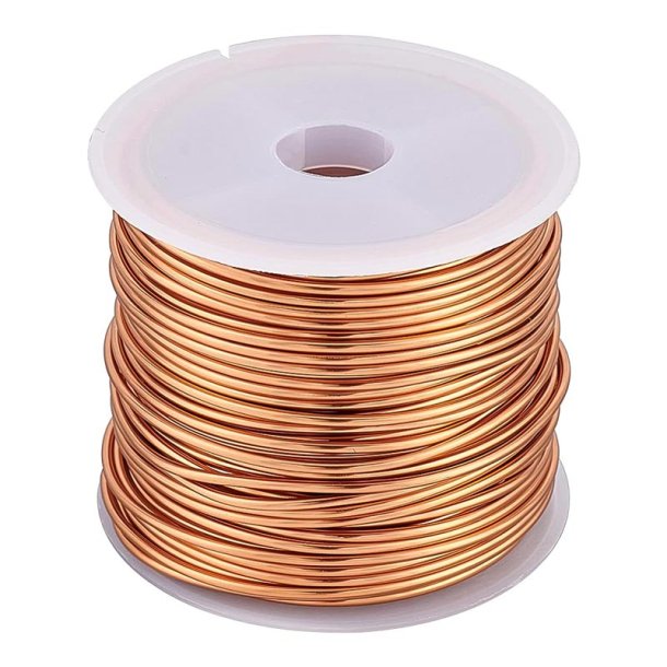 Kobbertr�d p� spole, rund, r�d kobberfarve, diameter 1,3 mm, ca. 10 m