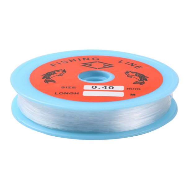 Nylon beading thread, full spool, transparent, thickness 0.4mm, 100m