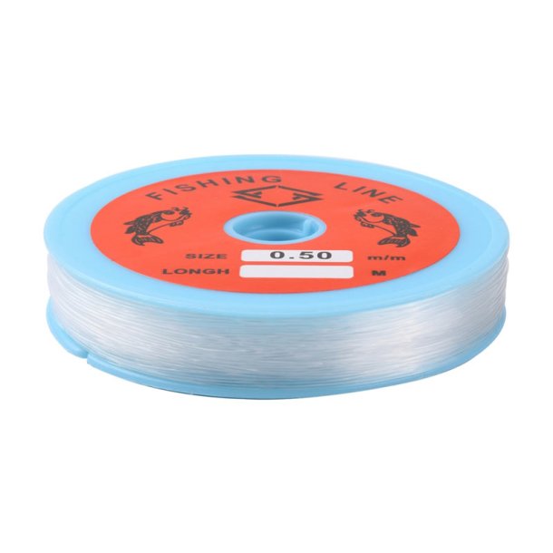 Nylon beading thread, full spool, transparent, thickness 0.5mm, 90m