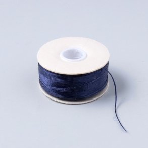 Nymo-Perletr�d, st�rrelse D (0,3 mm tyk), m�rkbl� sytr�d til smykker m.m., 59 m