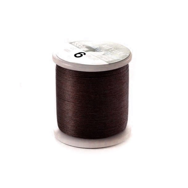 Miyuki beading thread, size B, color code 6, dark brown, 50m