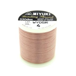 Miyuki-Perlenfaden, Gr&ouml;&szlig;e B, Farbcode 4, sand-farben, 50 m
