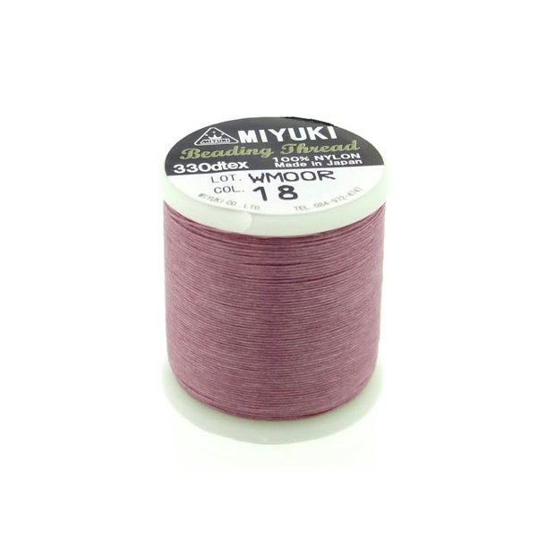 Miyuki beading thread, size B, color code 18, rose, 50m