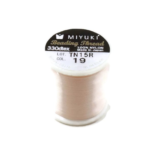 Miyuki beading thread, size B, color code 19, Peach Blossom, 50m