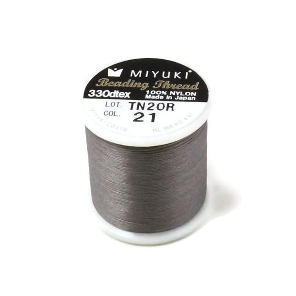 Miyuki beading thread, size B, color code 21, Earl Grey, 50m