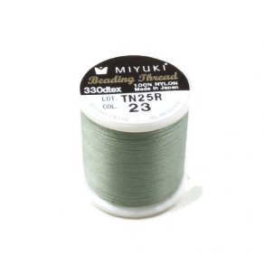 Miyuki beading thread, size B, color code 23, Carribean Grey, 50m