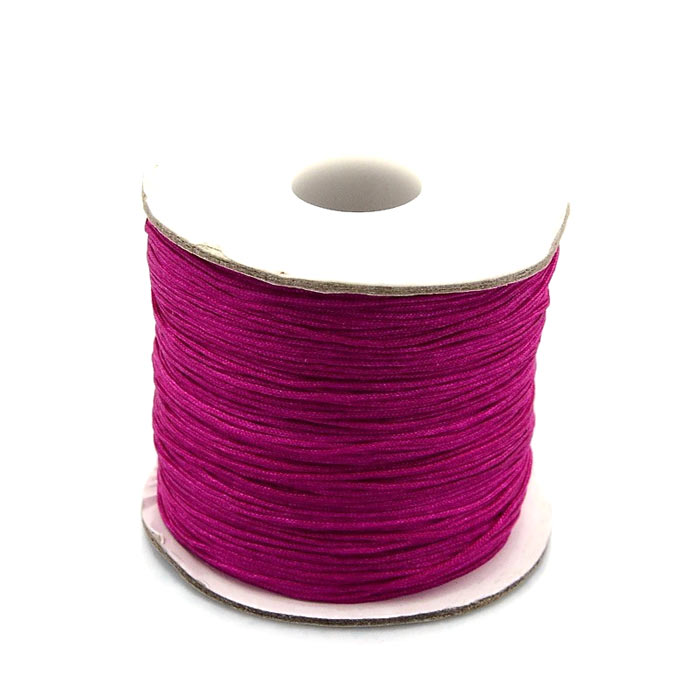Polyestersnor, Rulle, Fuchsia, 0,9 mm, 90 m. til Smykkefremstilling