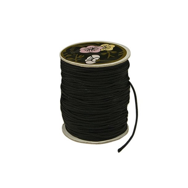 Nylon cord, for macram braiding, black, 1.5 - 2mm, 2m