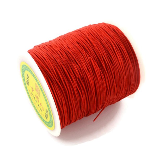Nylon cord for braiding etc., large spool, red, 1mm, 140m