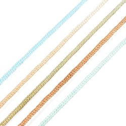 Polyester cord, mix, golden, blue, yellow, greenish, pastel 0.9 mm, 2 m.