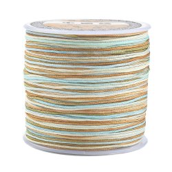 Polyester cord, mix, golden, blue, yellow, greenish, pastel 0.9 mm, 2 m.