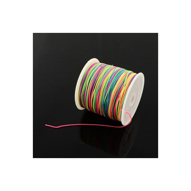 Nylon cord round, rainbow, approx. 0.9mm, 90m
