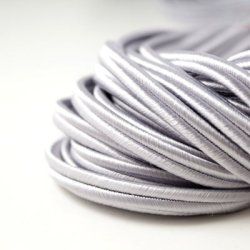 Soutache, wide cord, light grey, 6x2mm, 1m.