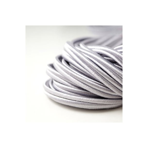 Soutache, wide cord, light grey, 6x2mm, 1m.