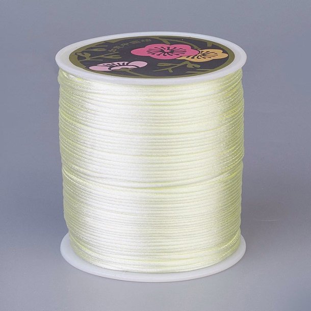 Satin cord, complete reel, round, light yellow, thickness appx. 2-2,5mm, 70m
