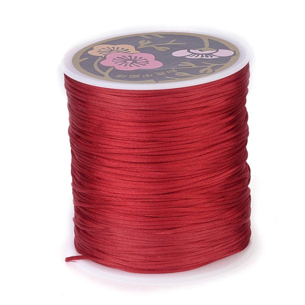 Satin cord, complete reel, round, darkred, 2-2,5 mm, 70 m
