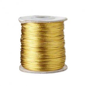 Satinschnur, rund, antik-gold, 2-2,5 mm, 45 m