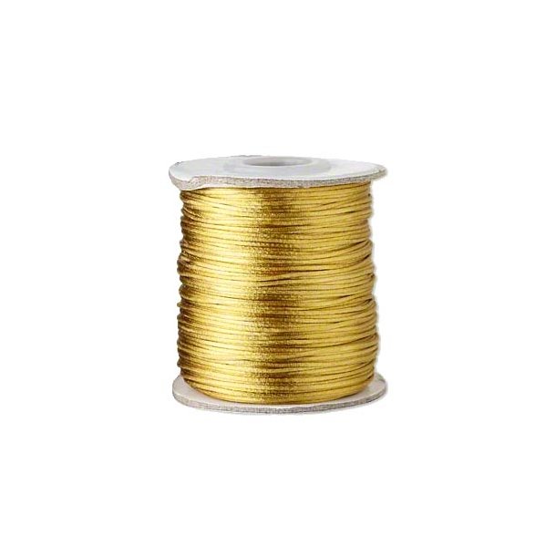 Satin cord, complete reel, round, antique-golden, 2-2.5mm, 45m