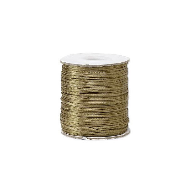Satin cord round, full spool, light brown, approx. 1mm thick, 65m