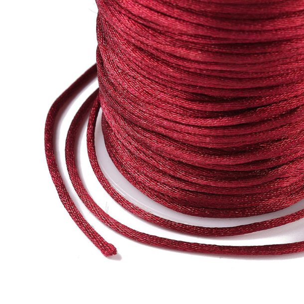 Satin cord, round burgundy, 1.5 mm, 2 m