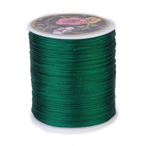 Satinschnur, ganze Spule, rund, dunkelgrün, Dicke 2-2,5 mm, 70 m