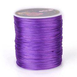 Satin cord on spool, round, purple, thickness 2-2.5mm, 70m