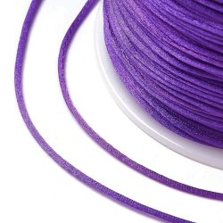 Satin cord on spool, round, purple, thickness 2-2.5mm, 70m