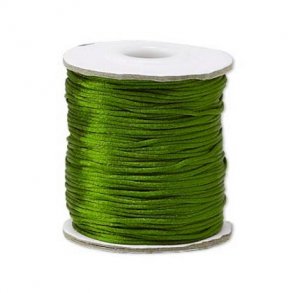 Satinschnur, rund, olivgrn, 1 mm, 2 m